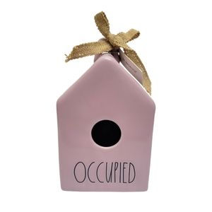 Rae Dunn Pink 'Occupied' Birdhouse With Bow